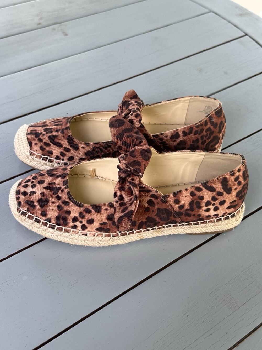 Jessica Simpson Lyra Leopard Print Espadrilles Shoes Flat Women’s Size 7.5 M
